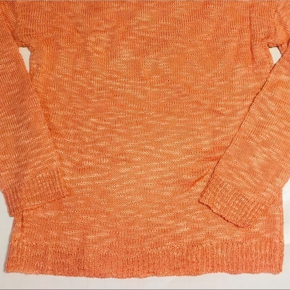 Pink Republic Big Girls Cotton Acrylic Orange Loose Knit Pullover sweater XL/16 - Picture 4 of 8